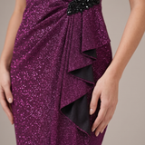 abito glitter fusciacca laterale FI7599 AMETISTA MARICLA ELEGANCE 