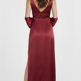 Abito con spacco e scollo a cuore JC35424 CILIEGIA MARICLA ELEGANCE 