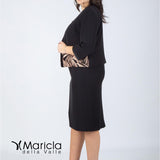 tubino+bolero PF410 NERO PAOLA FORTI 