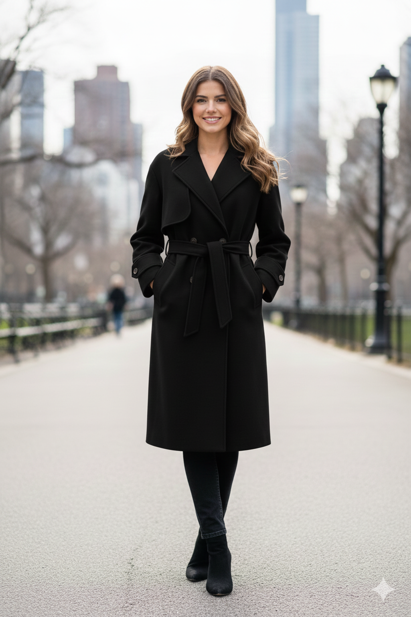 Cappotto trench coat shettland MATTA NERO MARICLA 