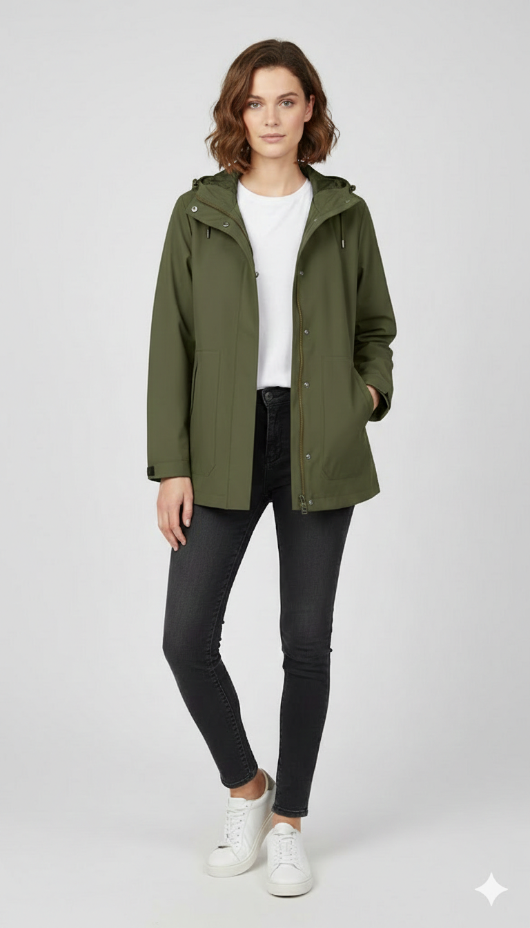 Giacca Tecnica con Cappuccio  Stile Urban & Outdoor CF22192 MILITARE CARLA FERRONI 