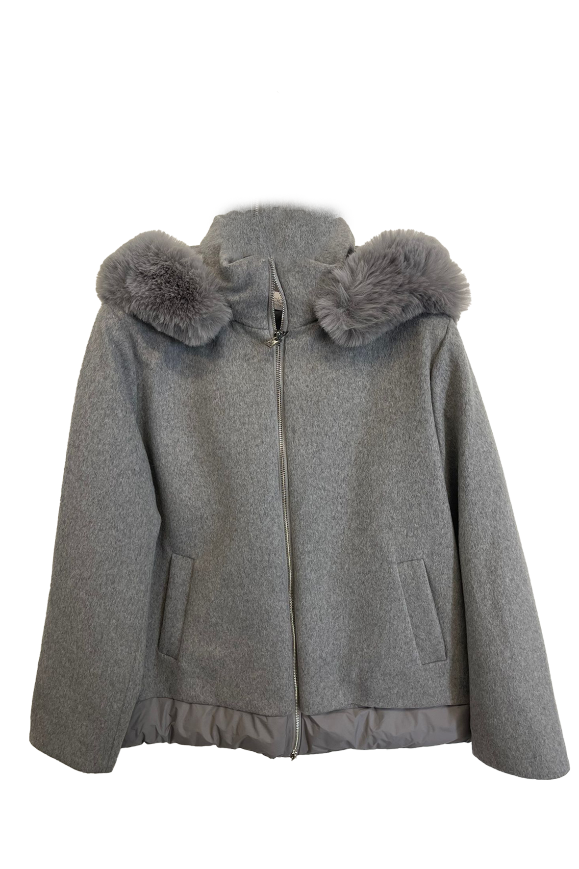giaccone panno e piumino con cappuccio AZ89PP GRIGIO MARICLA 