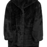 cappotto con cappuccio pelliccia AZ85P NERO MARICLA 