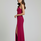 Abito monospalla con scollatura a goccia e spacco ANT61105KU ORCHIDEA ANTILLE ELEGANCE 