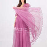 abito lungo  toulle corpetto ricamato JC34873 CIPOLLA MARICLA ELEGANCE 