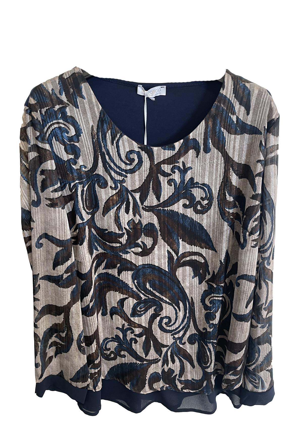 Maglia casacca fantasia floreale DB10700 BLU MARICLA 