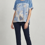casacca con pizzo e fantasia LIB26158 CELESTE MARICLA 