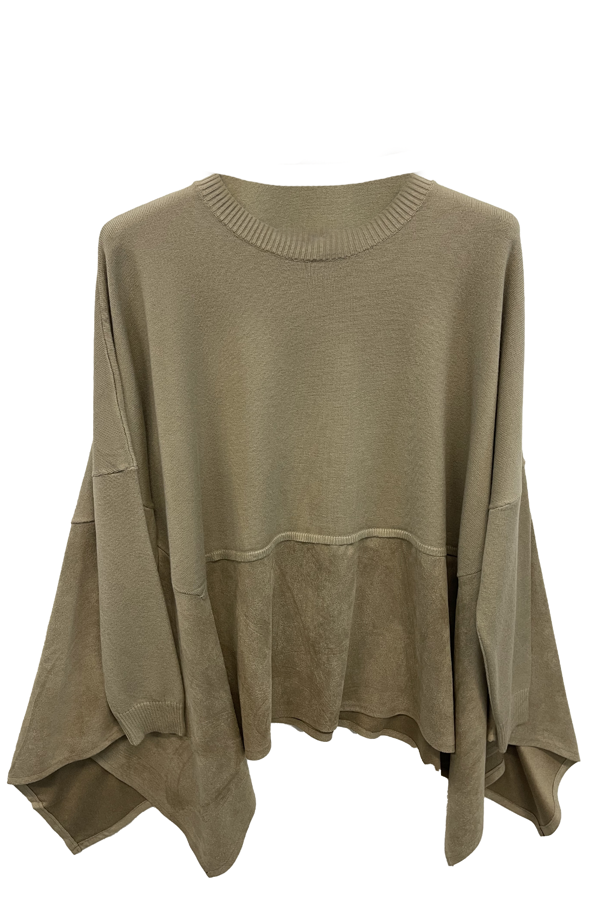 magliettone con parte dainetto A26IMP03083 BEIGE MARICLA 