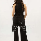 tuta doppio petto smoking con cintura SH911TU NERO SHARON 