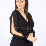 m/lunga aperta PF607 NERO PAOLA FORTI 
