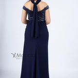 Abito con scollo a barca BB27726 BLU MARICLA ELEGANCE 