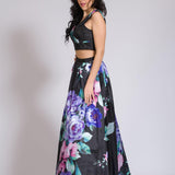 Gonnellone floreale con corpetto JC33656 NERO MARICLA ELEGANCE 