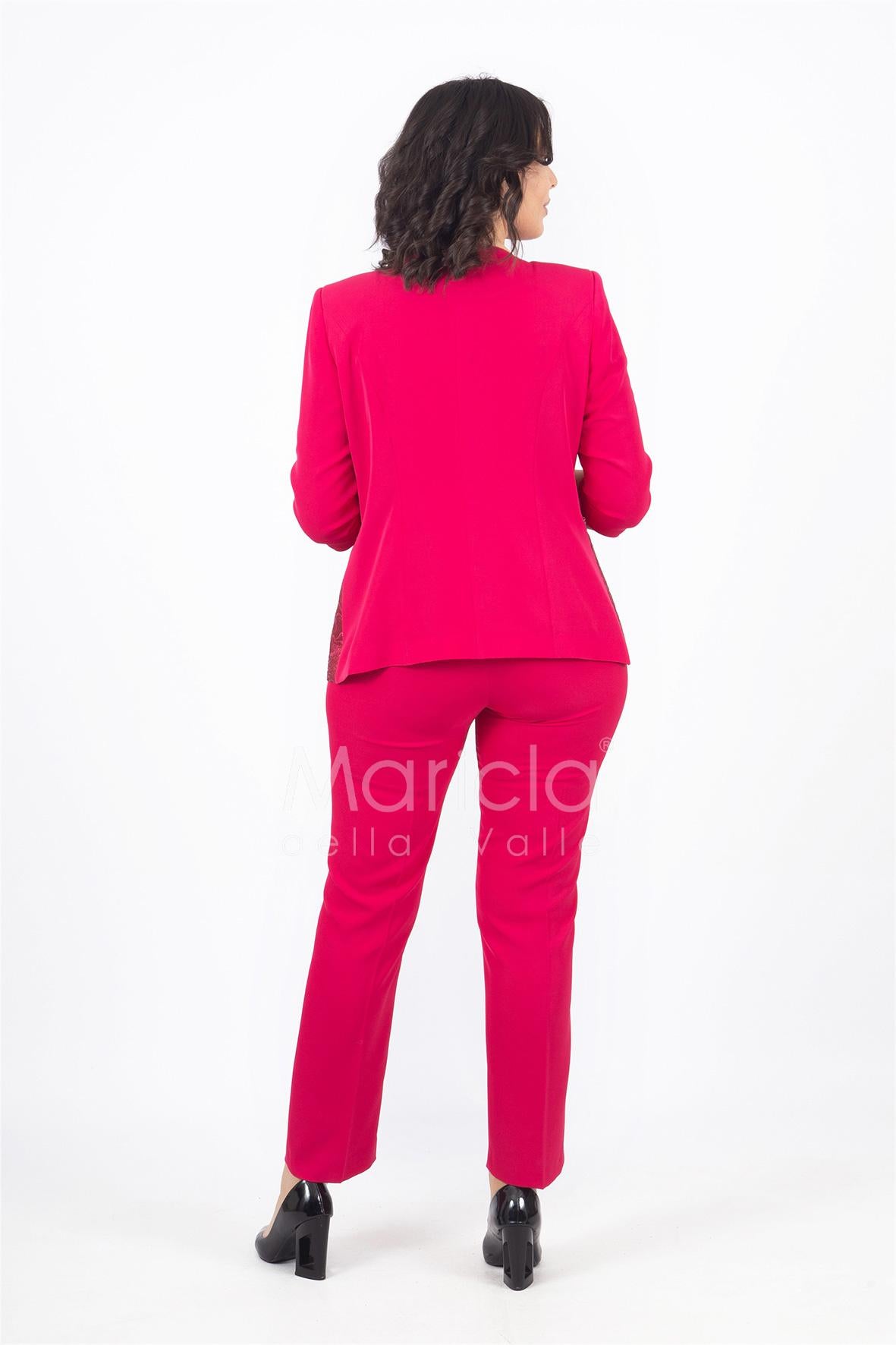tailleur con giacca lavorata SH305 FUCSIA SHARON 