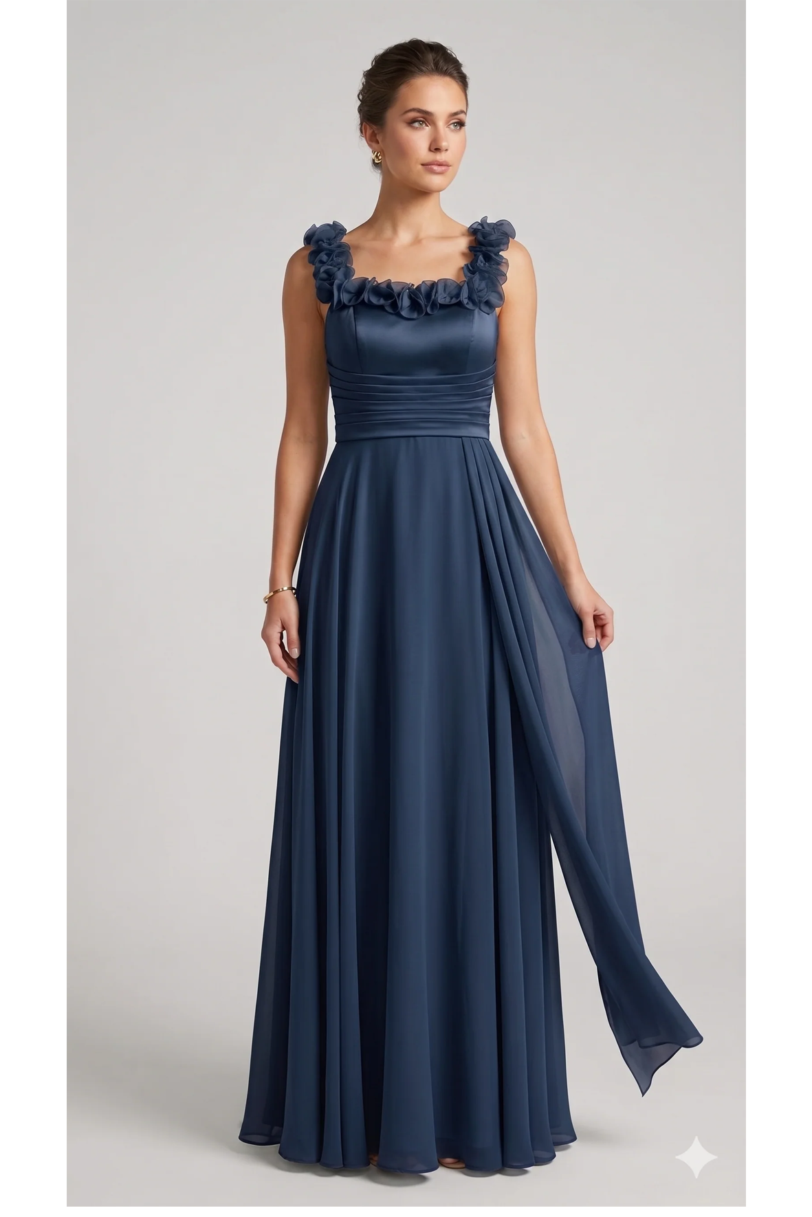 abito roselline ALC18 BLU MARICLA ELEGANCE 