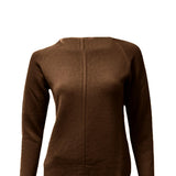 Maglia 100% in lana con lavorazione rigo centrale CF4378 MORO CARLA FERRONI 