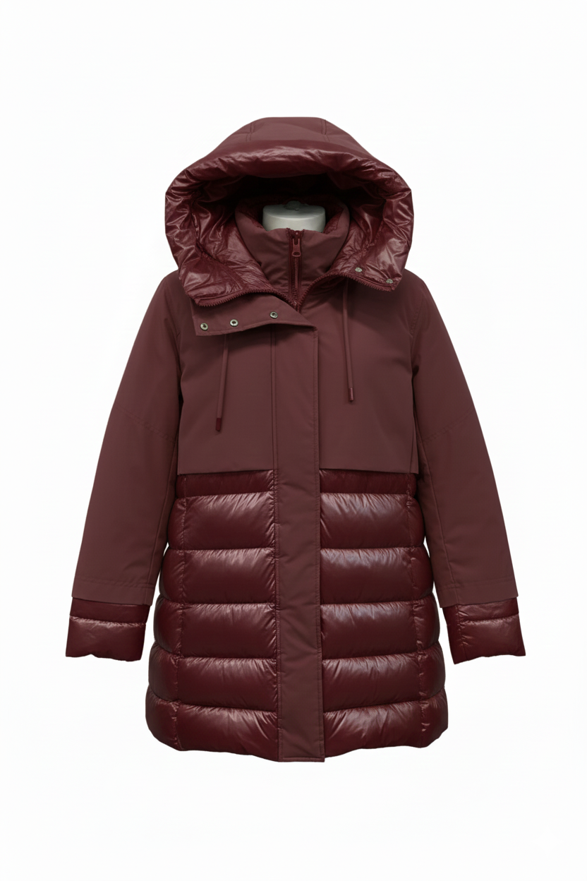 Giaccone trapuntino con cappuccio LIN3406 AMARONE LINDAS 