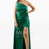 abito con fiore arricciato CAR58366 VERDE MARICLA ELEGANCE 