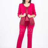 tailleur con giacca lavorata SH305 FUCSIA SHARON 