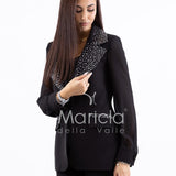 tailleur 3 pezzi pioggia strass SH727TP NERO SHARON 