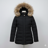 Giaccone piumino con cappuccio in pelliccia EC24132 NERO MARICLA 