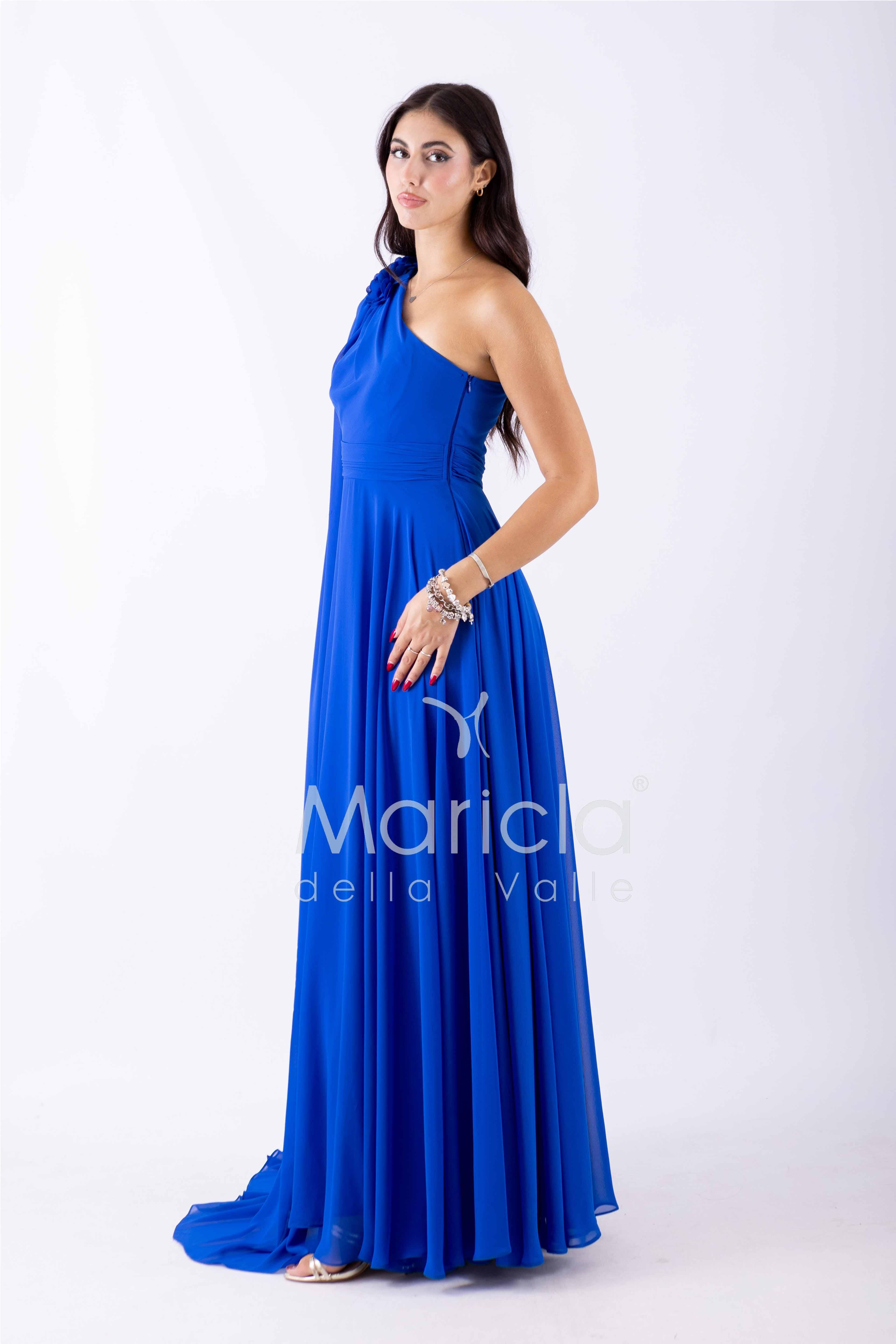 abito lungo fiore chiffon FI7401 ROYAL MARICLA ELEGANCE 