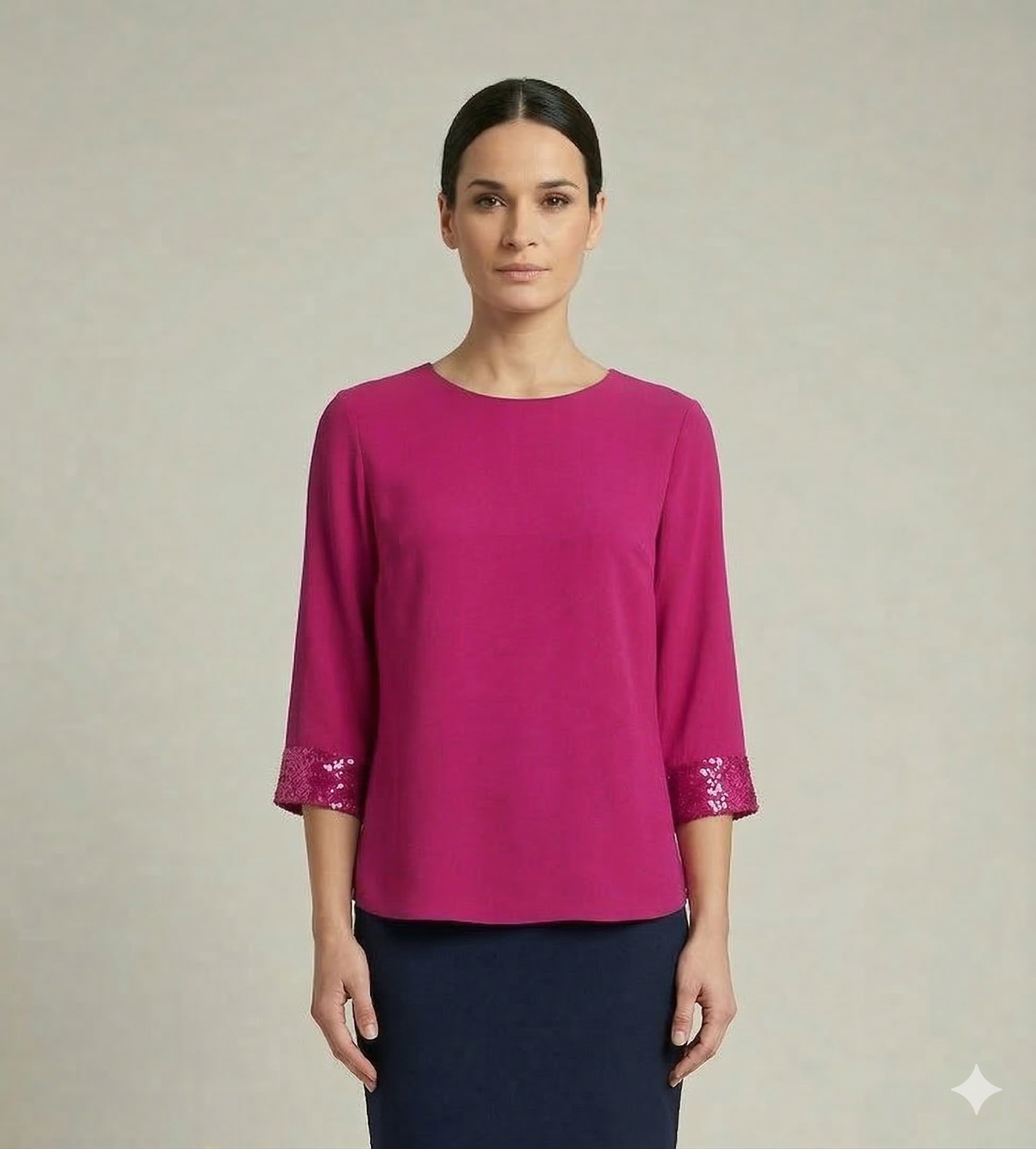 Blusa Elegante con Polsini in Paillettes FFSUSY FUCSIA MARICLA 