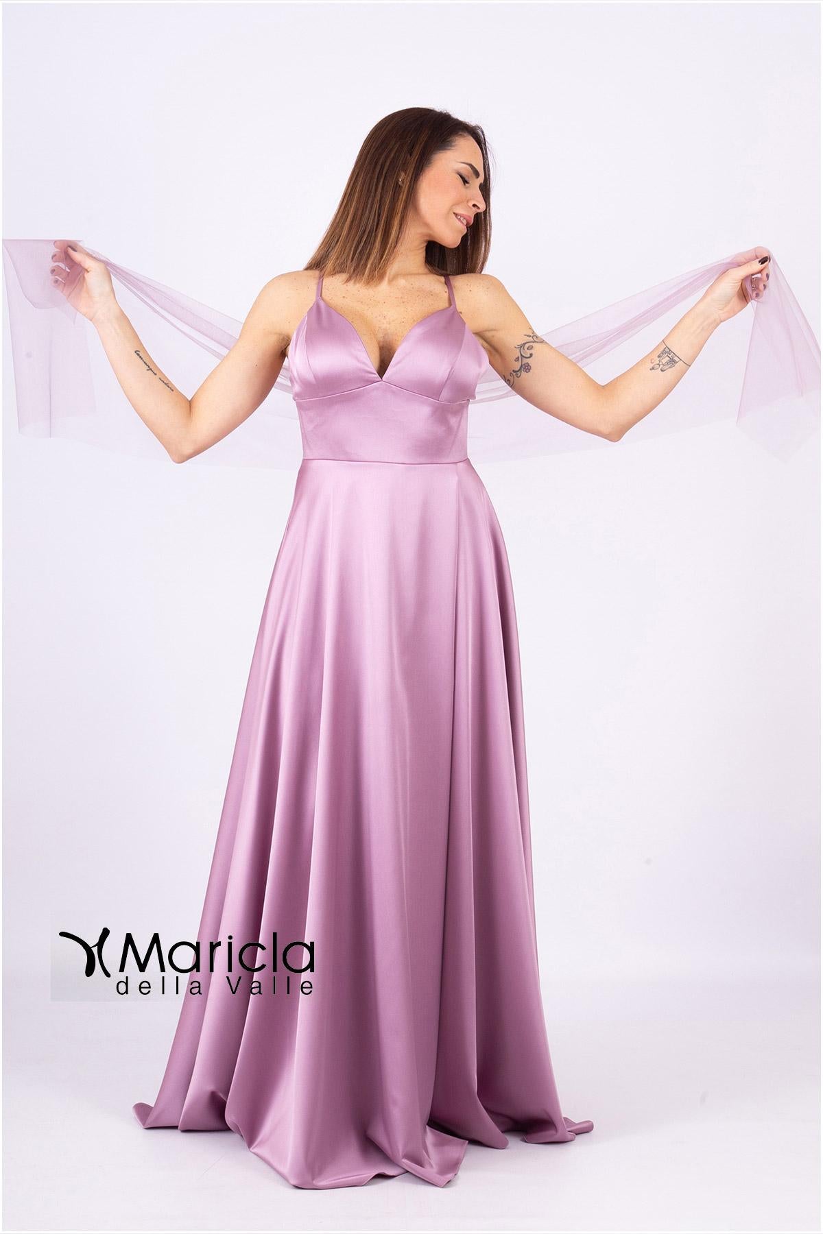 con spacco later, VI3617 GLICINE MARICLA ELEGANCE 