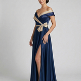 abito omerale bicolore ALC07 BLU MARICLA ELEGANCE 