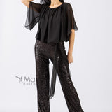 Tuta con pantalone paillettes LDR7 NERO LES DEMOISELLES 
