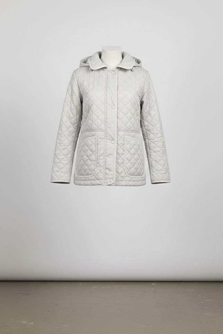 Giaccone trapuntato con cappuccio EC2508 GHIACCIO MARICLA 