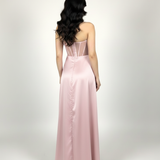 abito steccato con trasparenza e spacco HC5117 ROSA MARICLA ELEGANCE 