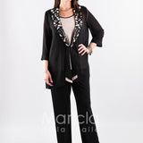 completo 3pz con giacca ricamata PF2190TP NERO PAOLA FORTI 