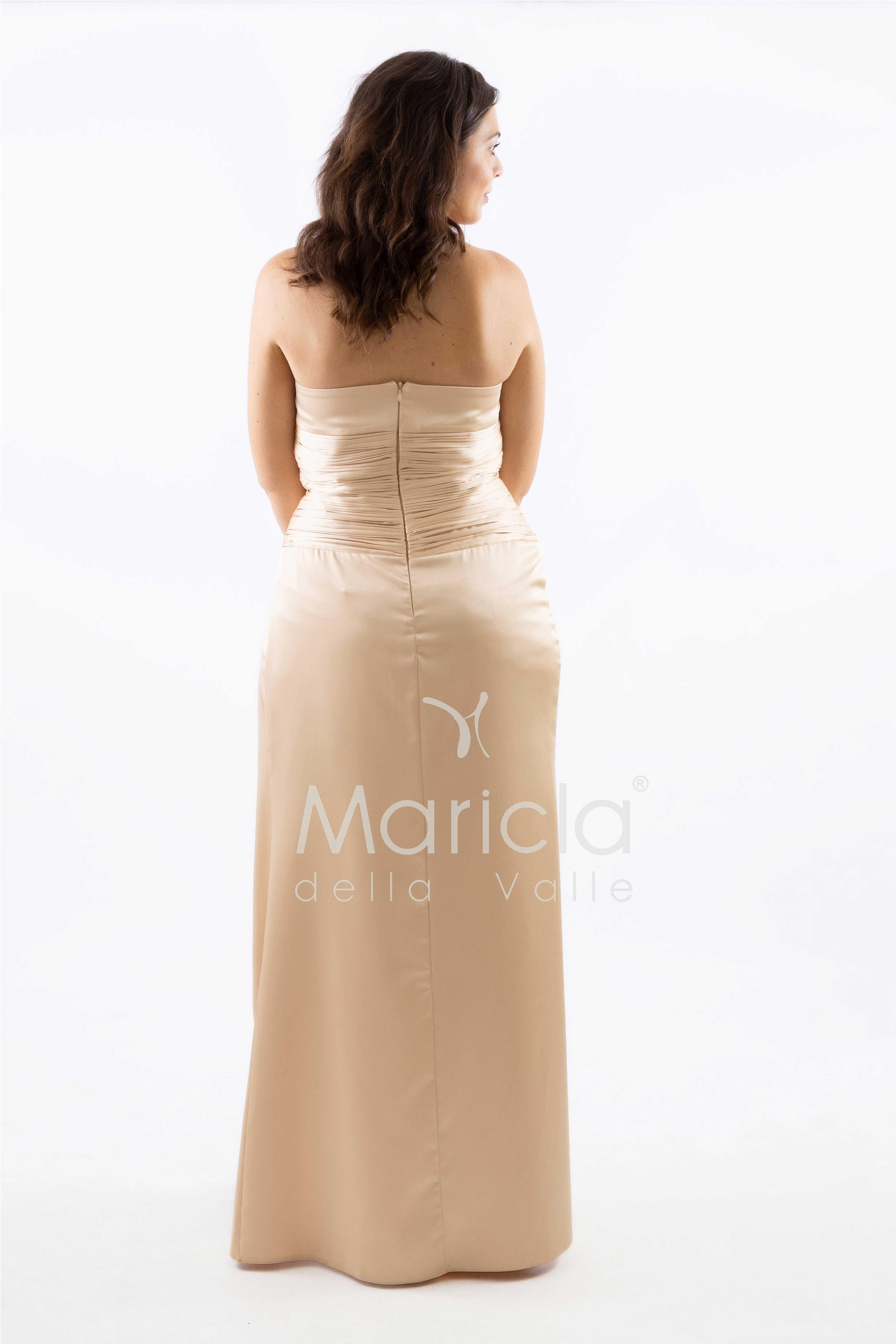 abito con fiore arricciato CAR58366 ORO MARICLA ELEGANCE 