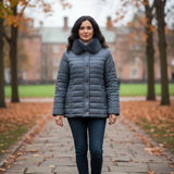 Giaccone piumino con pelliccia e cappuccio<BR/> MARTA OTTANIO MARICLA 