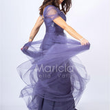 abito incrocio organza JC34898 INDACO MARICLA ELEGANCE 
