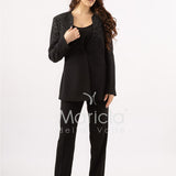 Tailleur Completo 3 pezzi in strass SH728TP NERO SHARON 