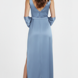 Abito con spacco e scollo a cuore JC35424 INDACO MARICLA ELEGANCE 