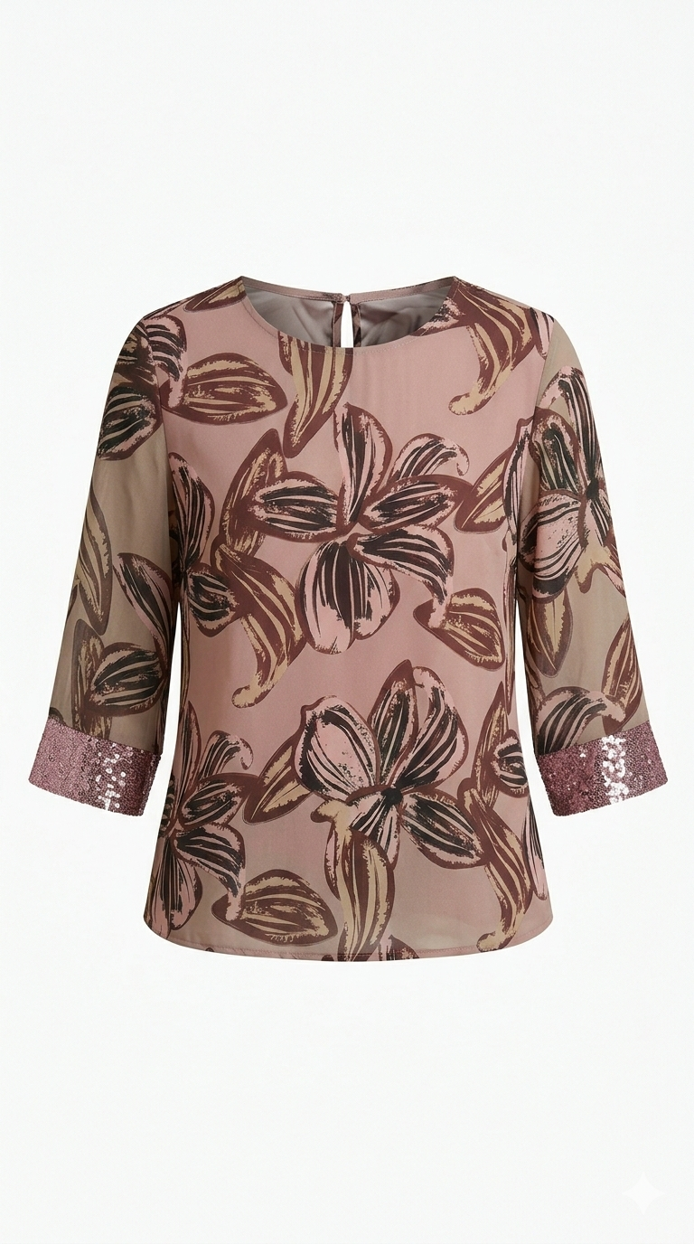 casacca fantasia con fasce paiette FFFAUSTA ROSA MARICLA 