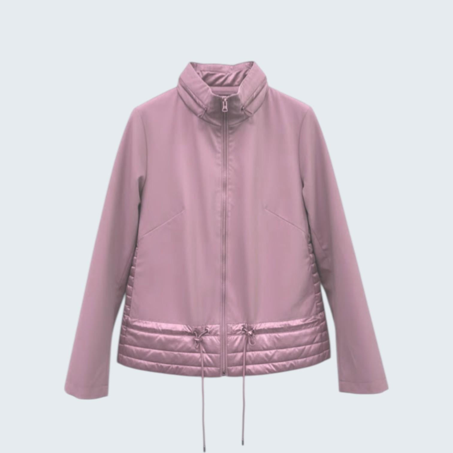 Giubbino spalmato e trapuntato con cappuccio EC2466 ROSA MARICLA 