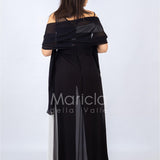 lunga bicol.c/baguette strass PF507 NERO PAOLA FORTI 