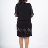 tubino con giacca ricamata PF6100 NERO PAOLA FORTI 