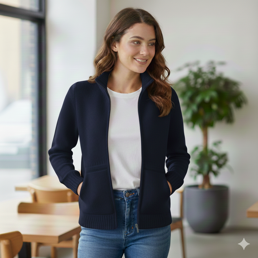 Giacchino 100% lana CF4295 BLU CARLA FERRONI 