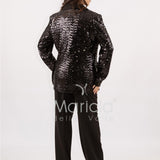 Completo in paiette tailleur  3 pezzi JC35273 NERO MARICLA ELEGANCE 