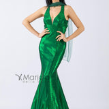 Abito scollo v ANT1808 VERDE ANTILLE ELEGANCE 
