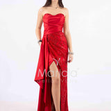 abito lungo paiette cuore HC7459 ROSSO MARICLA ELEGANCE 