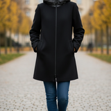 Giaccone in panno con cappuccio MARGARET NERO MARICLA 