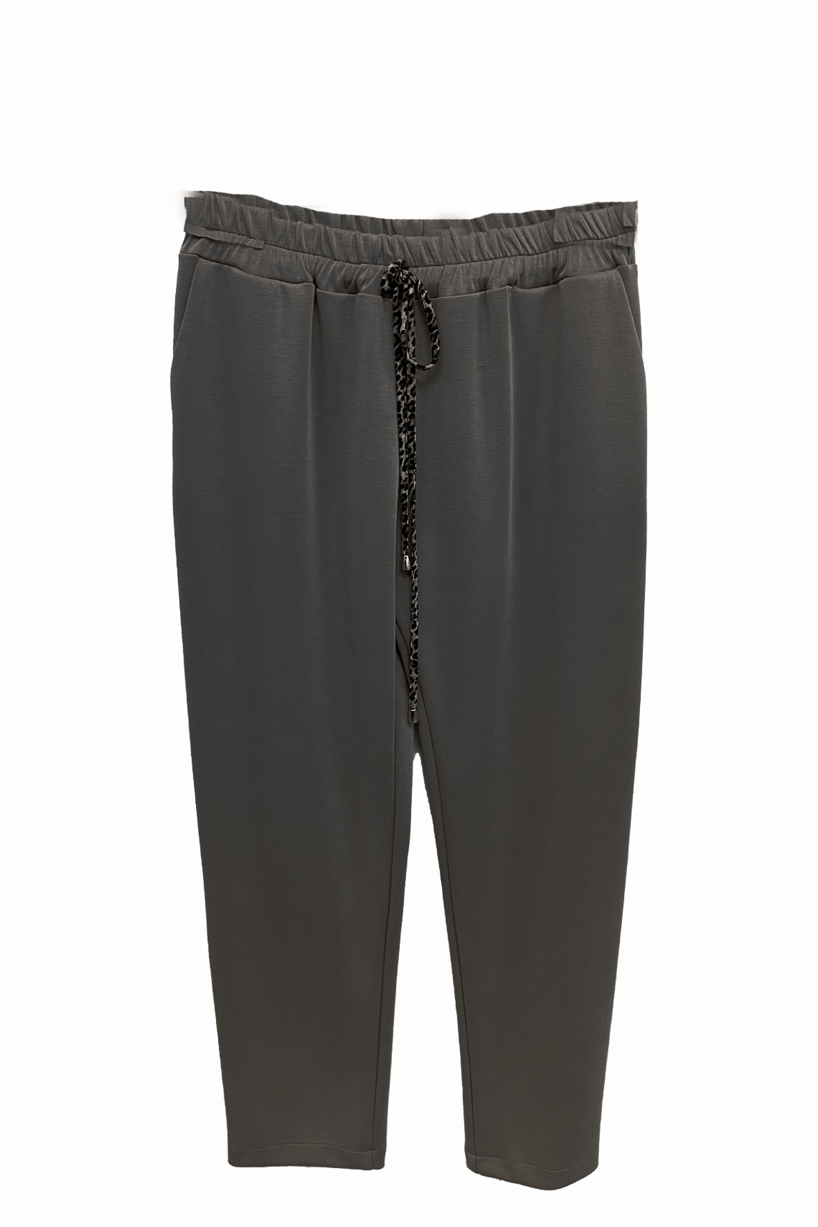 pantalone modal con animalier CS146360 GRIGIO MARICLA 