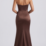 Abito con drapeggio e pietrine strass ALC13 VISONE MARICLA ELEGANCE 