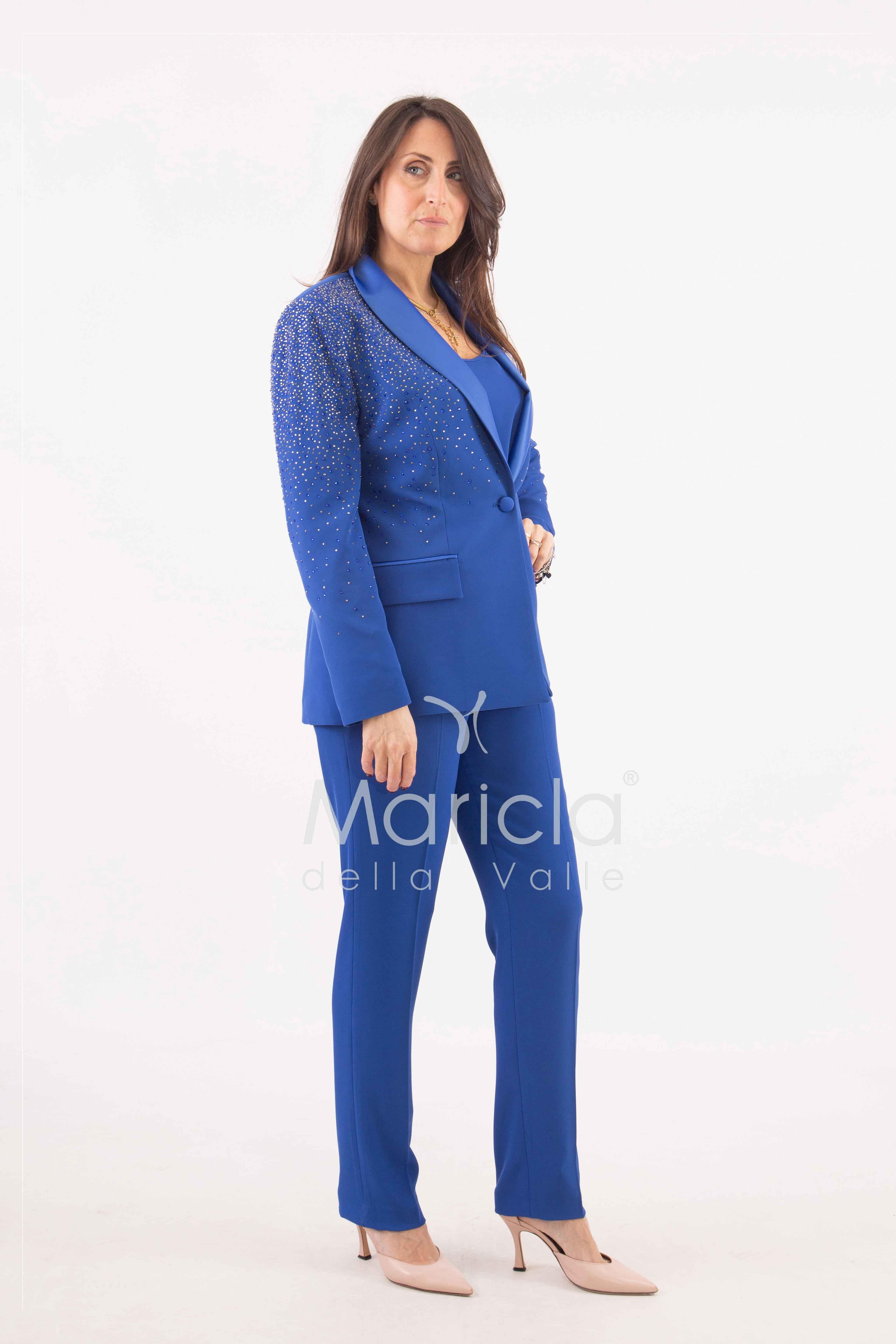 Tailleur con pioggia di strass Completo 3 pezzi SH409 ROYAL SHARON 
