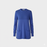 Maglia 100% lana nido d'ape CF4385 INDACO CARLA FERRONI 